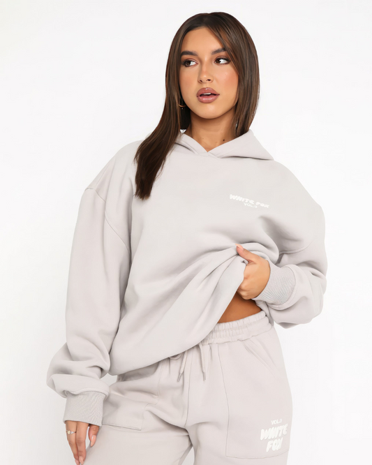 White Fox Oversized Hoodie + FREE Sweatpants